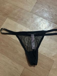 Black Lace Thong Panty