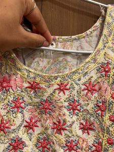 Floral Print Kurta Set 🩷( Without Dupatta)