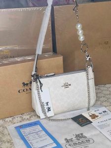 Coach Nolita White 🤍 pearl Chain Shoulder Bag🥹