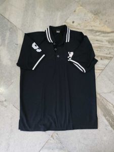Men's Black Polo T-Shirt with Lion Logo