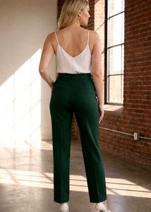 Dark Green Formal Trouser | High Waist Office Wear