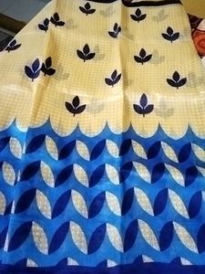 Blue Saree with Abstract Pattern