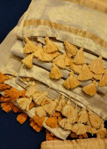 Elegant Golden Multissue Saree