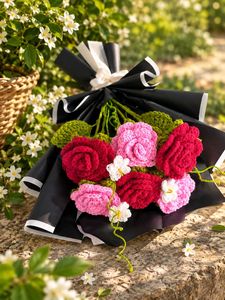 Handmade Crochet Rose Bouquet