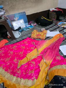 Pink &amp; Yellow Lehenga Choli