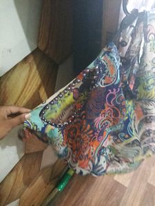 Vibrant Cold Shoulder Boho Blouse