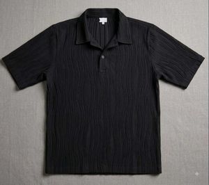 Textured Oversized Polo Shirt | Men/Women | Black