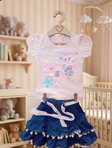 Denim Skirt & T-shirt Set