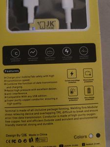 JK Case 2.4A Fast Cable new with tag