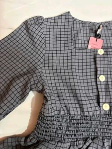Chic Grey Checkered top