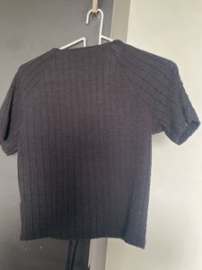 Studio W Black Textured Cinched Top