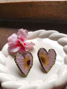Heart Shaped Floral Earrings