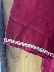 Maroon Embroidered Kurta