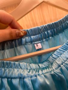 Satin Pajama Set - Blue
