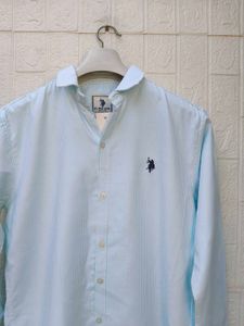 New with tag Light Blue Striped Button-Up Shirt