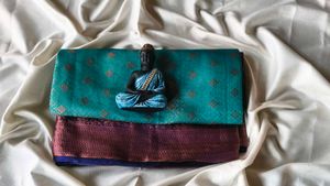 Elegant Teal Saree with Brocade Border