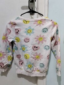 Cute Smiley Face Floral Sweatshirt
