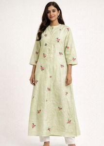 Floral Embroidered Long Kurti