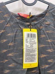 Elegant Grey Ikat Print Kurta - New