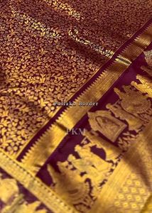 Elegant Maroon Silk Saree with Gold Border