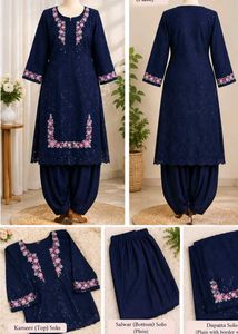 Elegant Navy Blue Kurta Set