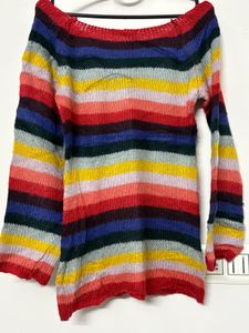 Colorful Striped Knit Sweater