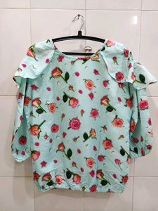 Floral Cold Shoulder Top