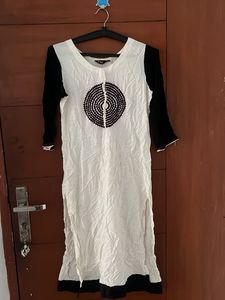 Elegant White & Black Kurta