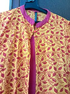 Sale On: A Line Pink Yellow Kurta