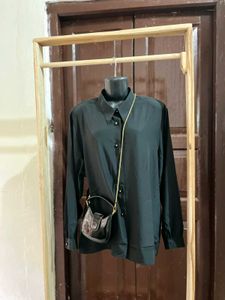 satin black shirt