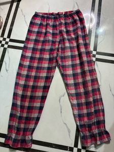 Cozy Plaid Pajama Set with Leopard Pocket
