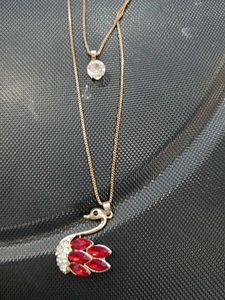 Swan Pendant Layered Necklace
