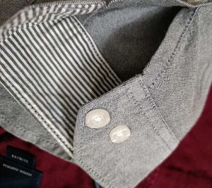Men's Grey Button-Down Shirt