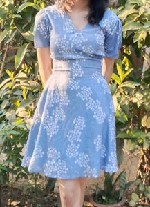 Sassafras Floral Print Mini Dress