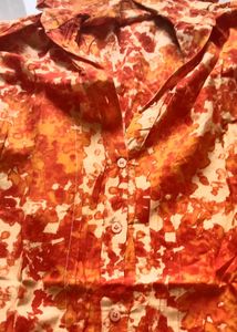 Vibrant Abstract Print Button-Up kurti