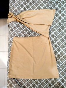 Beige Strapless Bodycon Mini Dress🤎