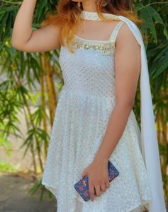White Sharara Set