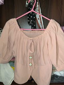 Chic Puff Sleeve Tie-Front Top