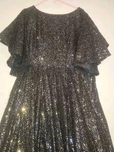 Sparkling Black Sequined Gown
