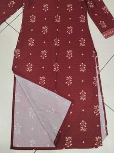 Maroon Printed Kurta