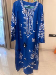 Royal Blue Printed oversized Kurta