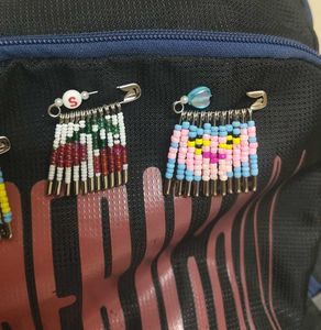 Beaded Safety Pin Brooches