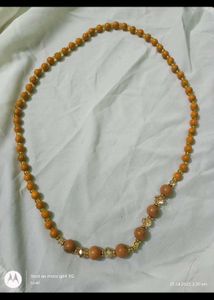 Rajasthani orange stone &amp; Beaded long Necklace