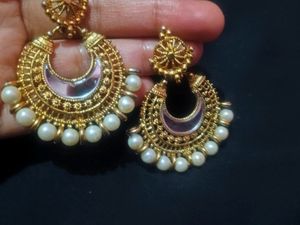 This Is 🤍 White Pearl 🫧mirror 🪞Work Earing