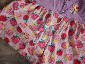 Cute Strawberry Print Baby Girl Dress