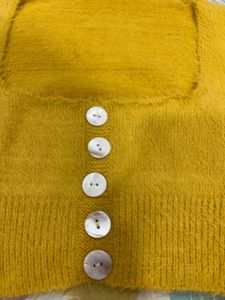 Yellow Cropped Cardigan
