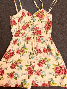 Vintage Floral Print Dress