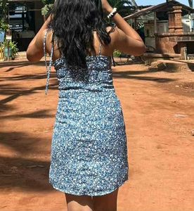 Blue Floral Mini Dress