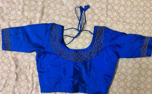 Royal Blue Embroidered Blouse