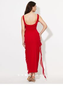 Stunning Red Ruffle Bodycon Dress